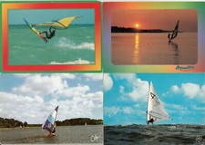 Lot de 4 cartes postales Planche à voile windsurf surf à voile fun board MER 3