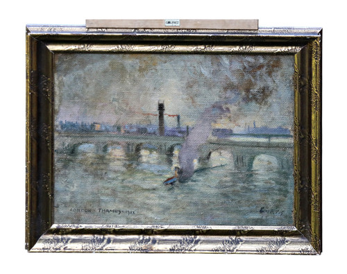 Huile sur bois signé london - sur,