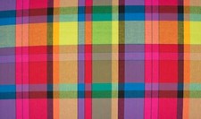 Coton 100% Popeline Tissu Matière Tartan Madras Carreaux Arc-en-Ciel 005
