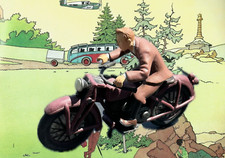 Figurine Plastoy Tintin sur moto 2011