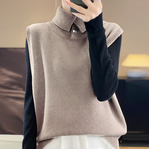 Gilet tricot col montant - tricot, À