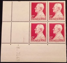 Monaco : COIN DATE bloc de 4