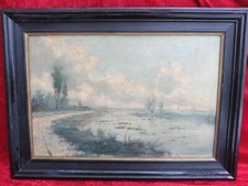Beau, Ancien Tableau Paysage