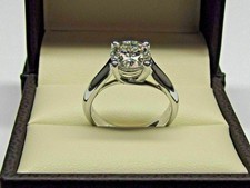 Bague de fiançailles Solitaire 2,00 ct coupe ronde moissanite or blanc 14...