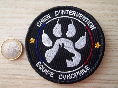 écusson chien intervention - écusson, d'intervention