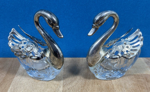 Anciens salerons verre métal