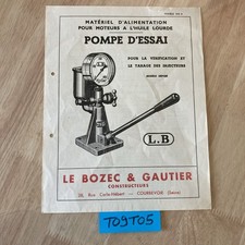 Pompe essai LB tarage