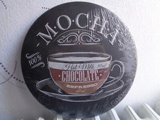 TOLE METAL RONDE 30 CMS MOCHA