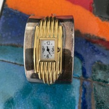 Vintage Franklin Mint ALFRED DURANTE Art Deco Gold/Silver Tone Bracelet Watch