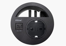 Evoline Circle 80 Bloc prise encastrable noir neuf