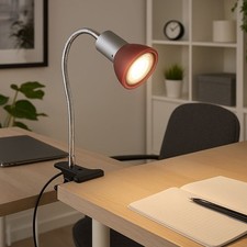 Lampe De Table Lampe À Pince Spot Flexible Métal Couleur Titane Rouge 1x LED