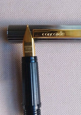 NEVER INKED CONCORDE GERMANY FOUNTAIN PEN METAL vtg
