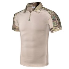 Tactical Shirt Short Sleeve Combat Shirt Top Camo Airsoft Military Gear Hunting