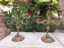 Paire De Chandelier  Stylé  Louis 15 En Bronze