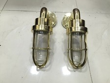 ANCIENNE APPLIQUE MURALE MARINE EN LAITON MASSIF NECk ALLEY - PETIT LOT DE 2