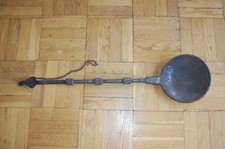 ANTIQUE PRIMITIVE FIRE FORGED IRON TOOL UTENSIL SPOON HEAVY AND SOLID