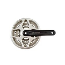 Pedalier vtt triple 48-38-28d l170 alu noir pare chaine demontable (axe carre)