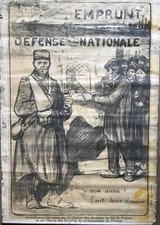 JULES ADLER AFFICHE LITHO ORIGINALE 1916 EMPRUNT DEFENSE NATIONALE MILITARIA