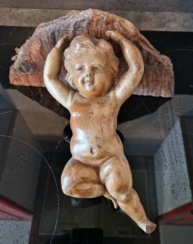 Putto console xixème bois - putto,