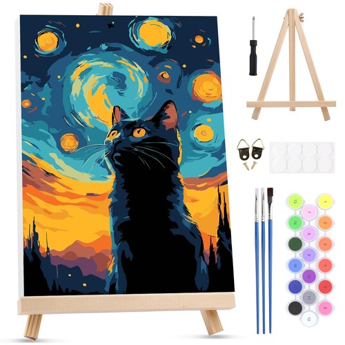 Chat étoilé peinture numero - Étoilé,