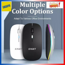 Souris Sans Fil LED RGB - Bluetooth & 2.4G - Ergonomique & Silencieuse  PC, Mac