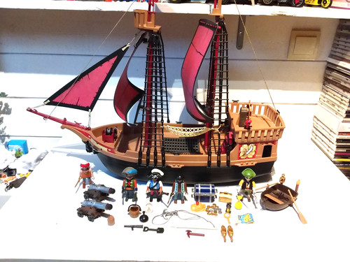 Playmobil bateau pirates île - bateau, pirates/