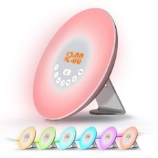 Radio Réveil Lumineux Lampe de Chevet Réveil Lumière LED Tactile Contrôle Sun...