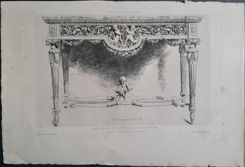 Table buis sculpté dans - sculpté, le