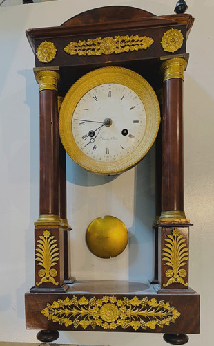 Pendule portique acajou - pendule, et