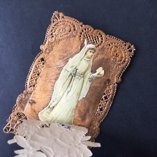 CANIVET A Système Doré XIXè Communion Image Pieuse HOLY CARD 19thC Santino