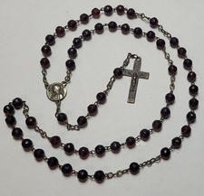 ANCIEN CHAPELET VERRE GRENAT