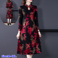 Femme Velours Floral Robe