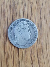 France Pièce Argent 1 Franc 1845 B Rouen Louis Philippe I P2752