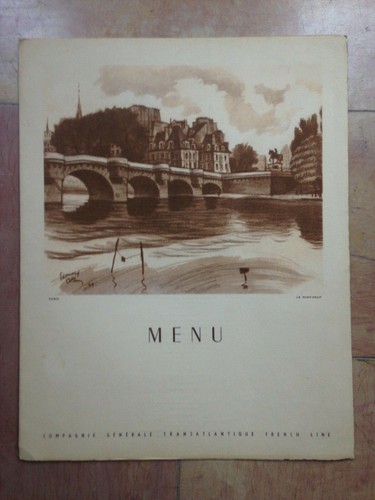 Menu cie transatlantique - menu,