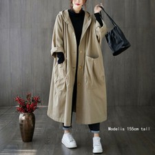 Femme Long Fashion Manteaux Veste à Capuche Très Grand Ample Décontracté Poches