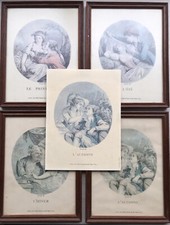 Gravures Anciennes Et Repro colorisées LAVRINCE "Les quatre saisons" VIDAL PARIS