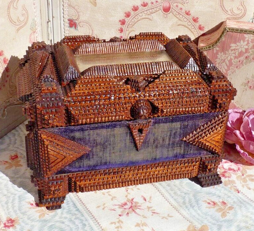 Art populaire coffret ancien - art,