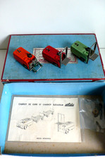 SOLIDO DÉMONTABLE BOITE N°7  ENSEMBLE 3 CHARIOTS ÉLÉVATEURS 33x20cm  À RESTAURER