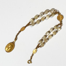 Bracelet Dizainier Médailles Plaqué Or Signées Lasserre et Arnault Religion