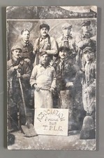 CARTE PHOTO OUVRIERS Pelle