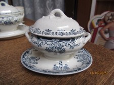 magnifique ancien moutardier,en faience de sarreguemines,mignon,parfait