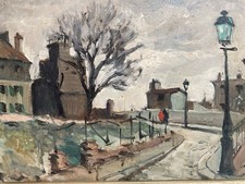 Belle Peinture Montmartre 1930 Huile Sacré Cœur  Paris Louis Artico Art Ancien