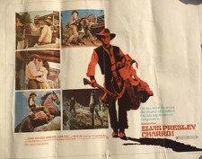 POSTER ORIGINAL DE COLLECTION ENTOILE FILM CHARRO AVEC ELVIS PRESLEY
