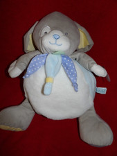 Doudou Peluche Range Pyjama Chien Blanc Bleu Poupi Babynat