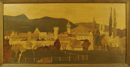 Grand tableau marqueterie - tableau,