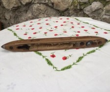 ANTIQUE 14” French WOOD WEAVING LOOM BOAT flying fly SHUTTLE Hair wooden