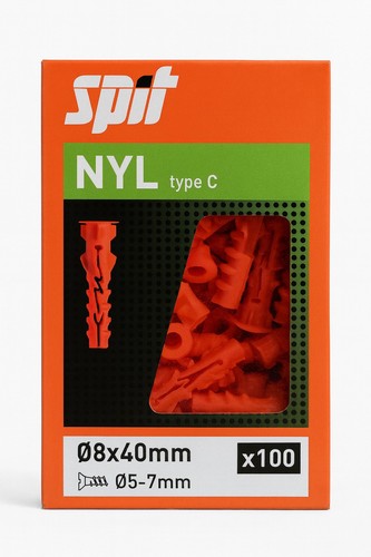 Cheville nylon 8x40 spit - cheville,