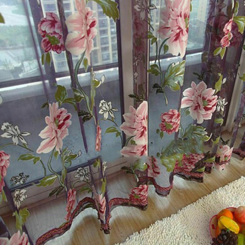 Floral tulle voile - floral,