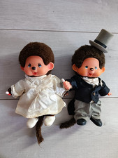 lot de 2 peluches kiki mariés monchhichi sekiguchi ajena vintage