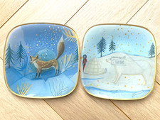 2 Coupelles en verre Fragonard Parfumeur Renard et Ours Polaire Assiette